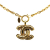 Chanel B Chanel Gold Gold Plated Metal CC Quilted Pendant Necklace France