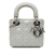 Christian Dior AB Dior Gray Light Gray Lambskin Leather Leather Mini Iridescent Lambskin Cannage Lady Dior Italy