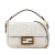 Fendi B Fendi White Calf Leather Mini Zucca Embossed Baguette Satchel Italy