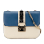 Valentino B Valentino White with Blue Calf Leather Small Tricolor Rockstud Glam Lock Crossbody Italy