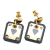 Hermès B Hermès Gold Gold Plated Metal Swift As De Coeur Push Back Earrings France