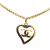 Chanel B Chanel Gold Gold Plated Metal CC Heart Pendant Necklace France