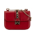 Valentino B Valentino Red Calf Leather Small Rockstud Glam Lock Crossbody Italy