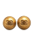 Chanel AB Chanel Gold Gold Plated Metal CC Clip On Earrings France