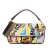 Fendi White Sara Coleman Vitello King Seta FF Canvas Fish Eye Embroidered Baguette Satchel Italy