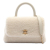 Chanel AB Chanel White Ivory Fur Natural Material Mini Shearling Coco Top Handle Bag Italy