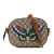 Gucci B Gucci Brown Beige Coated Canvas Fabric GG Supreme Butterfly Embroidered Camera Bag Italy