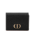 Christian Dior B Dior Black Calf Leather 30 Montaigne Compact Wallet Italy