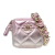 Chanel AB Chanel Pink with Silver Lambskin Leather Leather Mini Metallic Lambskin Coco Punk Cube Bag Italy