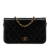 Chanel B Chanel Black Lambskin Leather Leather Quilted Lambskin CC Full Single Flap France