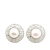 Chanel AB Chanel Gray Platinum Metal Silver Plated Pearl Push Back Earrings France