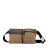 Gucci B Gucci Brown Beige Canvas Fabric GG Double Pocket Belt Bag Italy