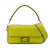 Fendi AB Fendi Green Lime Calf Leather Zucca Embossed Baguette Satchel Italy