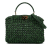 Fendi AB Fendi Green Canvas Fabric Mini Zucca Interlaced Iconic Peekaboo Satchel Italy