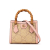 Gucci AB Gucci Brown Beige with Pink Canvas Fabric Mini Bamboo Jumbo GG Diana Satchel Italy