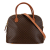 Celine B Celine Brown Coated Canvas Fabric Macadam Dome Satchel Italy