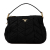 Prada B Prada Black Nylon Fabric Tessuto Impunto Satchel Italy