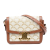 Celine AB Celine White with Brown Coated Canvas Fabric Teen Triomphe Crossbody Bag Italy