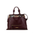 Burberry B Burberry Red Bordeaux with Brown Beige Calf Leather House Check Big Crush Satchel Italy