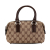 Gucci AB Gucci Brown Beige Canvas Fabric GG Boston Bag Italy