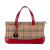 Burberry AB Burberry Brown Beige with Red Canvas Fabric Haymarket Check Handbag United Kingdom