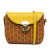 Miu Miu AB Miu Miu Brown Light Brown with Yellow Rattan Natural Material Wicker Crossbody Italy