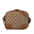 Gucci AB Gucci Brown Beige Canvas Fabric GG Bree Crossbody Italy