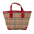 Burberry B Burberry Brown Beige with Red Canvas Fabric Haymarket Check Tote United Kingdom