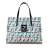 Fendi B Fendi Blue with Multi Canvas Fabric Zucca Multicolor Handbag Italy