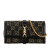 Gucci B Gucci Black Denim Fabric GG Jackie 1961 Wallet on Chain Italy