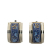 Hermès B Hermès Blue with Silver Enamel Other Cloisonne Clip On Earrings France