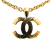 Chanel B Chanel Gold Gold Plated Metal CC Pendant Necklace France