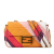 Fendi AB Fendi Pink with Multi Calf Leather Zucca Embossed Chain Midi Baguette Italy