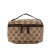 Gucci AB Gucci Brown Beige Canvas Fabric GG Vanity Case Italy