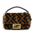 Fendi B Fendi Brown Fur Natural Material Mini FF 1974 Shearling Chain Baguette Satchel Italy