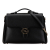 Gucci B Gucci Black Calf Leather Medium Dollar Interlocking G Satchel Italy