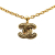 Chanel B Chanel Gold Gold Plated Metal CC Quilted Pendant Necklace France