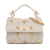 Valentino AB Valentino White Ivory Knit Fabric Large Roman Stud Satchel Italy