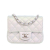 Chanel AB Chanel Silver Lambskin Leather Leather Mini Square Ombre Iridescent Lambskin Flap Italy