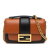 Fendi AB Fendi Brown Nappa Leather Leather Mini Bicolor Nappa Chain Baguette Shoulder Bag Italy