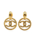 Chanel B Chanel Gold Gold Plated Metal CC Swing Clip On Earrings France