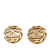 Chanel B Chanel Gold Gold Plated Metal CC Rhinestones Clip On Earrings France