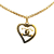 Chanel B Chanel Gold Gold Plated Metal CC Heart Pendant Necklace France