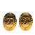 Chanel AB Chanel Gold Gold Plated Metal CC Round Clip On Earrings France