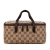 Gucci B Gucci Brown Beige Canvas Fabric GG Vanity Bag Italy