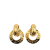 Chanel AB Chanel Gold Gold Plated Metal Logo Hoop Drop Clip On Earrings France