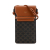 Celine AB Celine Brown Dark Brown Coated Canvas Fabric Triomphe and Lambskin Phone Pouch with Flap Italy