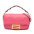 Fendi B Fendi Pink Calf Leather Mini Zucca Embossed Baguette Satchel Italy