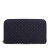 Bottega Veneta AB Bottega Veneta Blue Navy Calf Leather Quilted Zip Around Long Wallet Italy