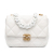 Chanel B Chanel White Lambskin Leather Leather Mini Quilted Lambskin Lacquered Chain Flap Italy